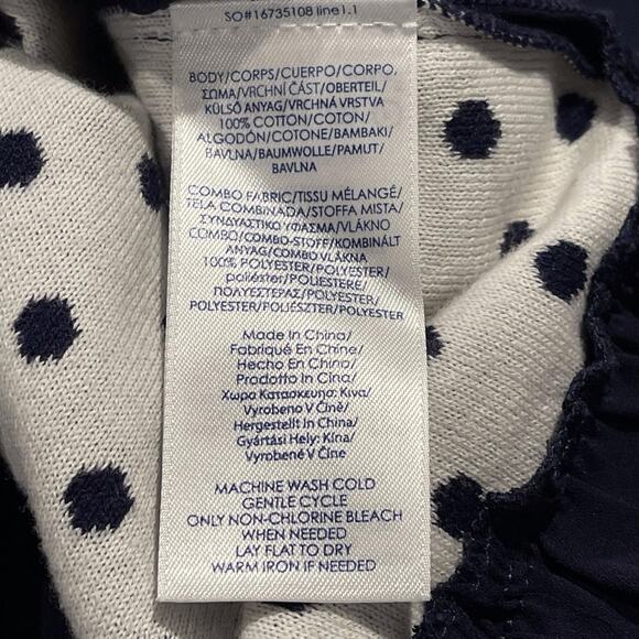 Chaps Sweater 3/4 Sleeve Polka Dot Cottage Preppy Classic Feminine Retro Blue 2X - Picture 4 of 7